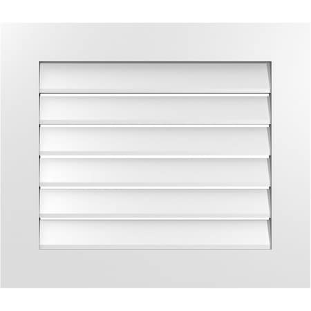 Ekena Millwork Vertical Surface Mount PVC Gable Vent: Functional, w/ 3-1/2"W x 1"P Standard Frame, 28"W x 24"H GVPVE28X2401SF